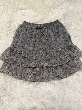 Sienna Sky Black and White Mini Ruffle Skirt